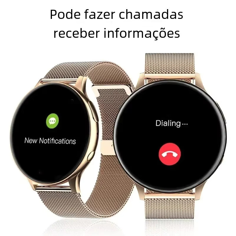 BOALZETD Smartwatch Gold mit Bluetooth Anruffunktion und Herzfrequenz- sowie Blutdruckmessung für Android und iOS, Unisex - Bild 2