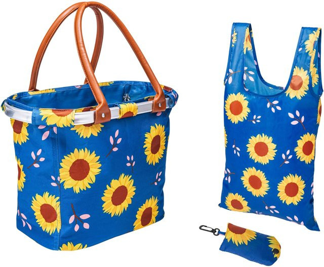 Einkaufskorb Sonnenblume in Blau und Gelb inklusive Gratis-Einkaufstasche von TRI - Bild 1