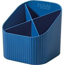 Stiftehalter HAN Karma in Blau aus recyceltem Kunststoff, B: 11,1 cm, H: 10,5 cm, T: 11,1 cm - Bild 1