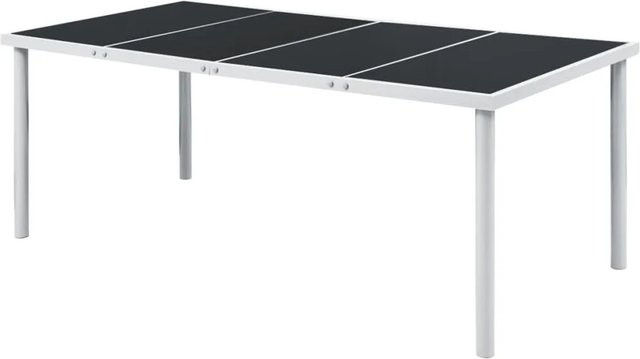 Furnicato Gartentisch mit Glasplatte aus Stahl in Schwarz, B/T/H: 190 x 90 x 74 cm - Bild 1