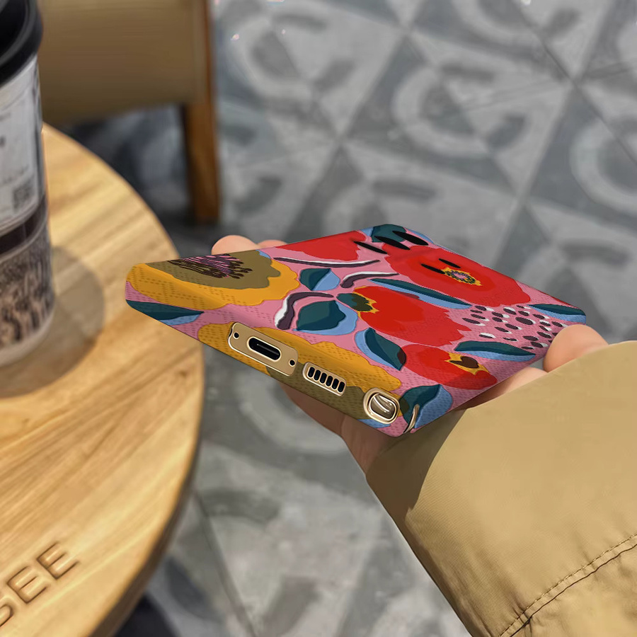 Stoßfeste Samsung Galaxy Handyhülle mit rosa Blumenmuster in Doppelschicht für Galaxy S25 Ultra, S24, S23 Ultra und S23 Plus - Bild 5