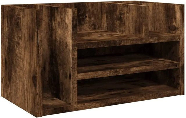 vidaXL Schreibtisch-Organizer aus Holzwerkstoff in Räuchereiche, braun, B/T/H: 44,5 x 24 x 25 cm - Bild 1
