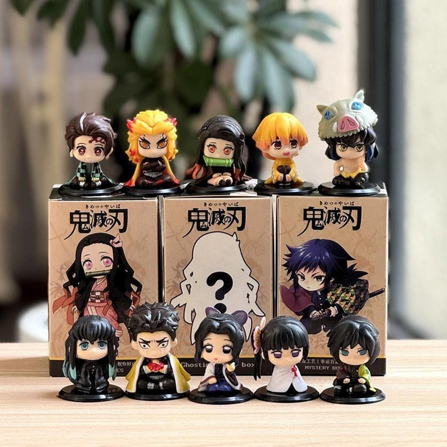 Yiran toy 1 Demon Slayer Kimetsu No Yaiba Q Version Anime Figur Sitzender Tanjiro Nidouzi Inosuke Zenizu PVC Puppe - Bild 1