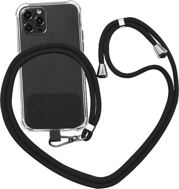 ZHANZHI Verstellbares Telefon-Lanyard in Schwarz als Universal-Schultergurt und Anti-Verlust-Umhängeschnur für dein iPhone 15 - Bild 1