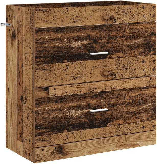 vidaXL Badunterschrank aus Altholz in Braun mit Schubladen und Türen, B/T/H: 78,5 x 37,5 x 81 cm - Bild 1