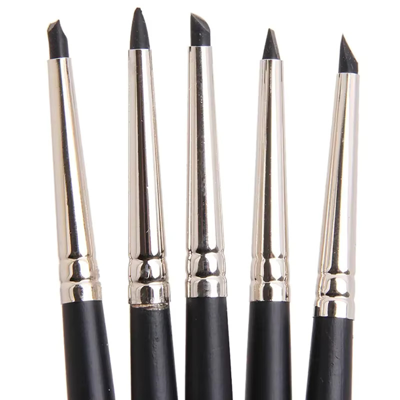 5er Set Silikon Modellierwerkzeuge für Ton, Keramik und Nail Art in Schwarz - Bild 6