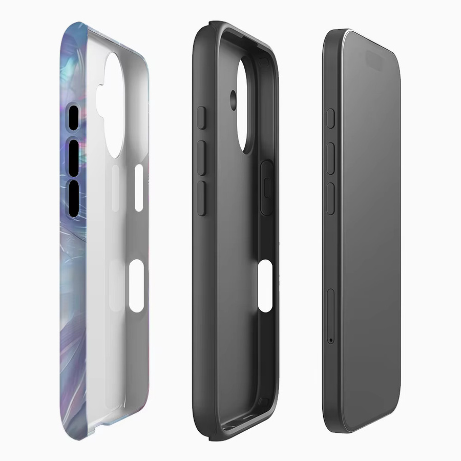 Schillernde Federn Handyhülle für Apple iPhone 17 16 15 14 13 12 11 Pro Max Plus mit doppelschichtiger Rückseite in Multicolour - Bild 2