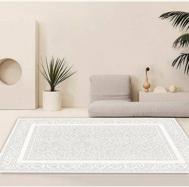 Karpetti Klassischer Boho Teppich in Weiß, Geometrisches Design, Rutschfest und Leicht zu Reinigen, B: 120 cm, T: 80 cm - Bild 1
