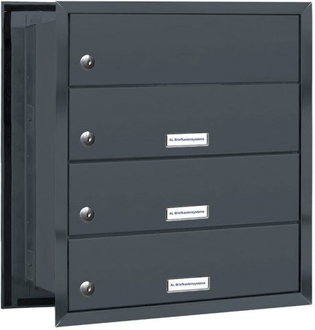 AL Briefkasten für 3 Parteien, Mauerdurchwurf, grau, B/H/T: 38,5 x 46 x 48,0 cm - Bild 1