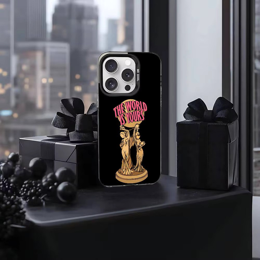 Scarface The World Is Yours Stoßfeste Handyhülle für Apple iPhone 11 bis 17 Pro Max Plus in Silber und Schwarz - Bild 3