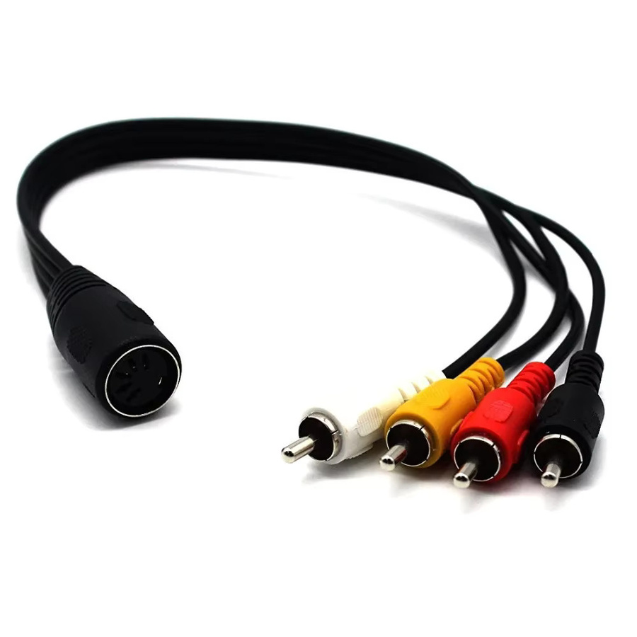 BSN Audiokabel mit 5-Pin-DIN-Stecker auf 5-Pin-DIN-Buchse und 4 x RCA-Phono-Stecker, Längen: 50 cm und 150 cm - Bild 3