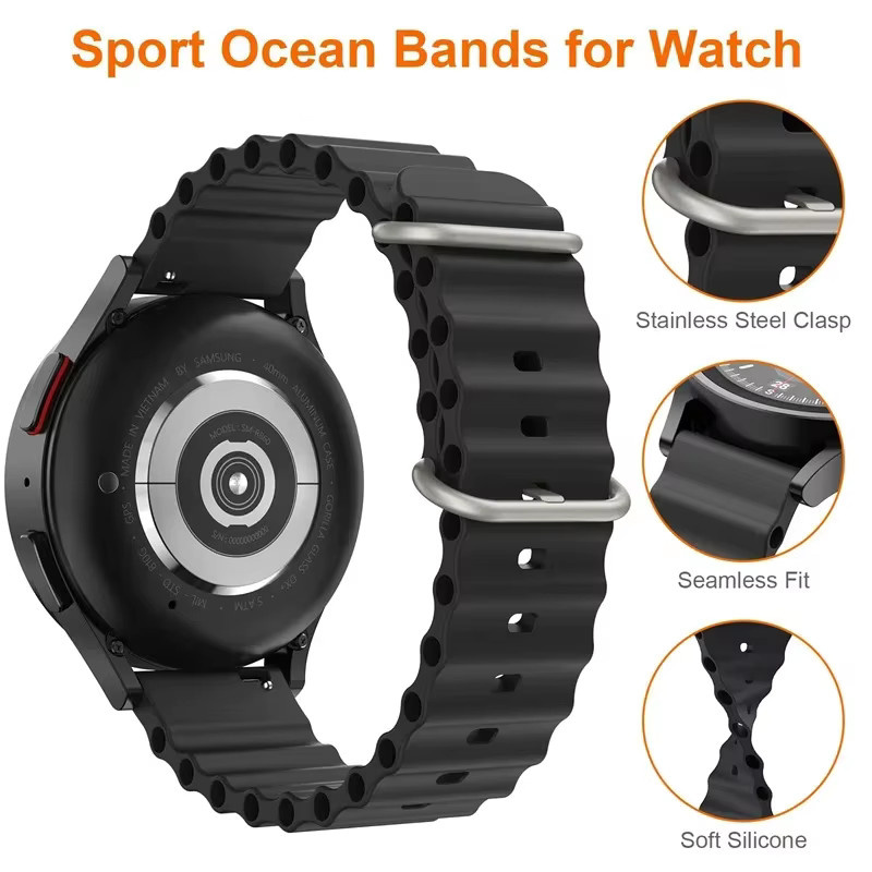 Jansin Uhrenarmband Silikon, Schwarz, Unisex - Bild 2