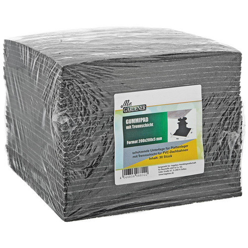 Mr. GARDENER Gummipad aus Aluminium und Gummi für Plattenlager bei PVC-Dachbahnen, schwarz und silber - Bild 2