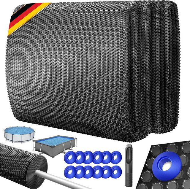 KESSER Pool Solarabdeckplane Solarfolie zur Wassererwärmung mit Schere, Lochzange und Ösen, zuschneidbar für runde und eckige Pools - Bild 1