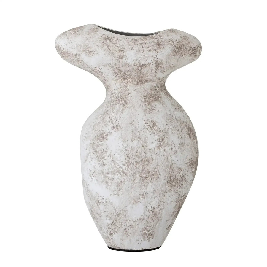 Bloomingville Vase Nori aus Terrakotta in Grau mit amphorenähnlicher Silhouette, Höhe: 23 cm - Bild 1