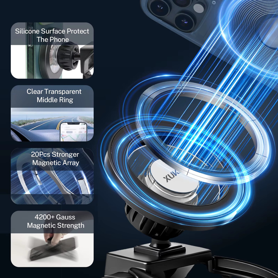 Magnetische Smartphone-Halterung für VW Golf Mk6 GTI (2010-2014), verstellbare mobile Handyhalterung in Schwarz - Bild 4