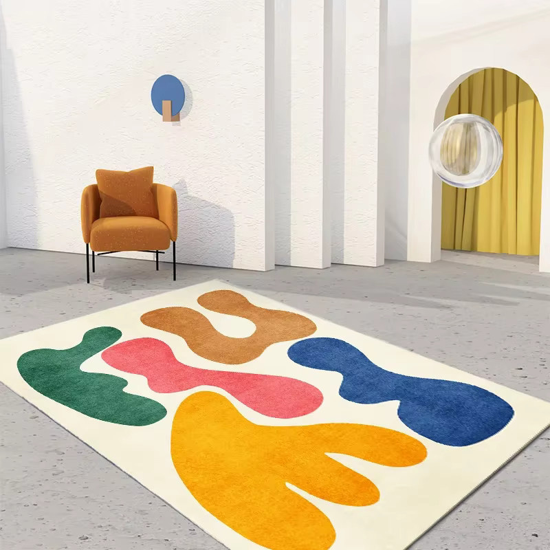 VIKAMA Kinderteppich mit Cartoon-Motiv in Kaschmir-Optik für Wohnzimmer, Schlafzimmer und Kinderzimmer, pflegeleicht und modern - Bild 1