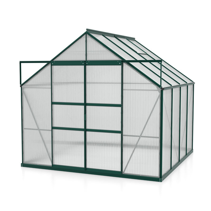 Vitavia Gewächshaus Mars 6700 in Smaragdgrün mit Polycarbonat-Platten und Doppelschiebetür, Fläche: 6,7 m² - Bild 2