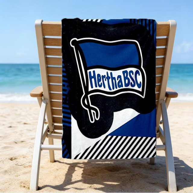 Hertha BSC Berlin Wappen Mikrofaser Strandtuch von Happiness Goods B, Blau, B/B: 70 x 140 cm - Bild 1