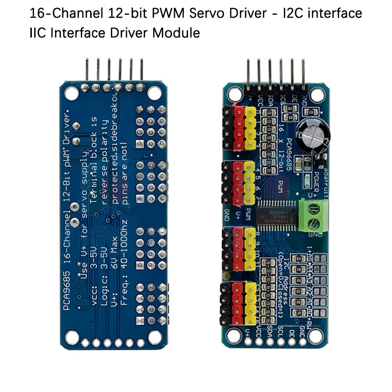 PENGHEKEJI 16-Kanal 12-Bit PWM Servotreiber mit I2C-Schnittstelle PCA9685 Modul in Blau für Arduino und Raspberry Pi - Bild 2