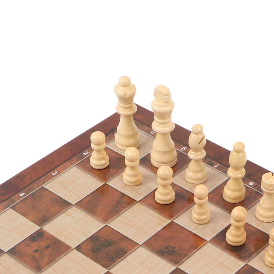 Happy Time For kids Schach Dame Set aus Holz mit klappbarem Holzbrett - Bild 3