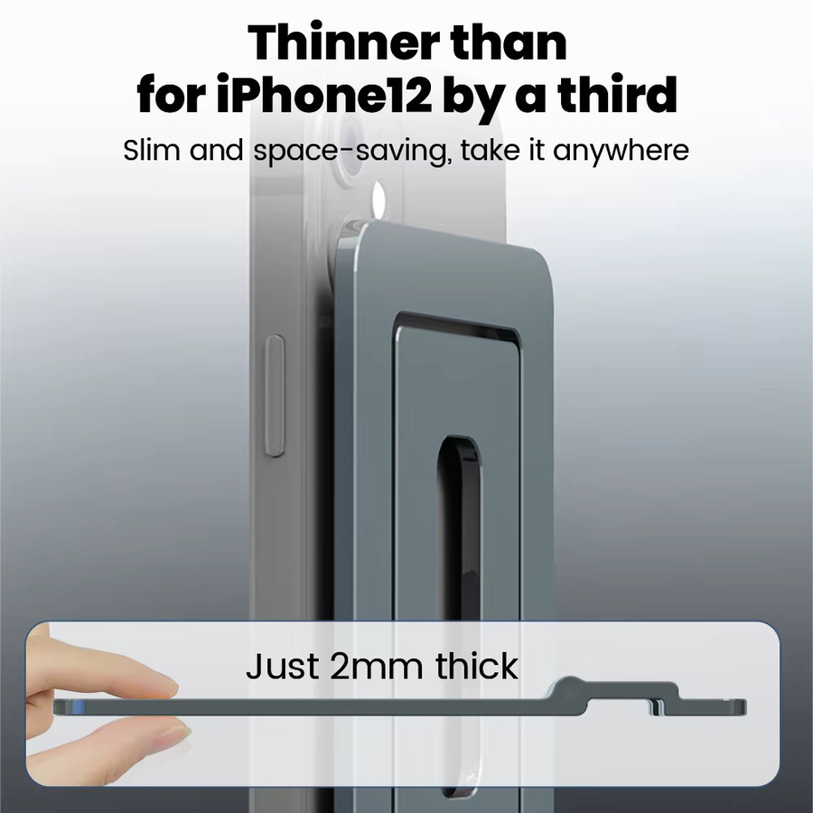 Universelle Handy-Tischhalterung aus Aluminium in Grau, verstellbarer Desktop-Tablet-Halter und ultradünner Handyständer von elough - Bild 5