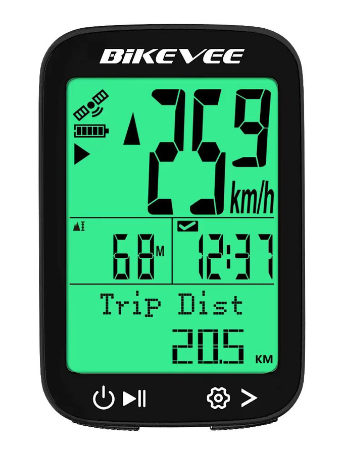 Bikevee GPS-Fahrradcomputer in Schwarz: Wasserdichter kabelloser Tachometer mit Kilometerzähler und Hintergrundbeleuchtung - Bild 7