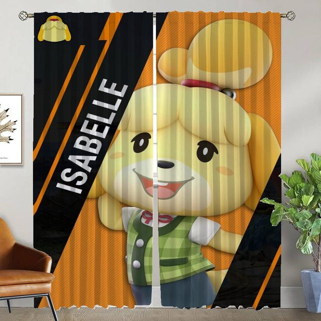 Animal Crossing Moskitonetze 2er-Set Fenster Vorhänge aus Tüll für dein Schlafzimmer, Mehrfarbig, Breite: 50 cm, Höhe: 70 cm - Bild 1