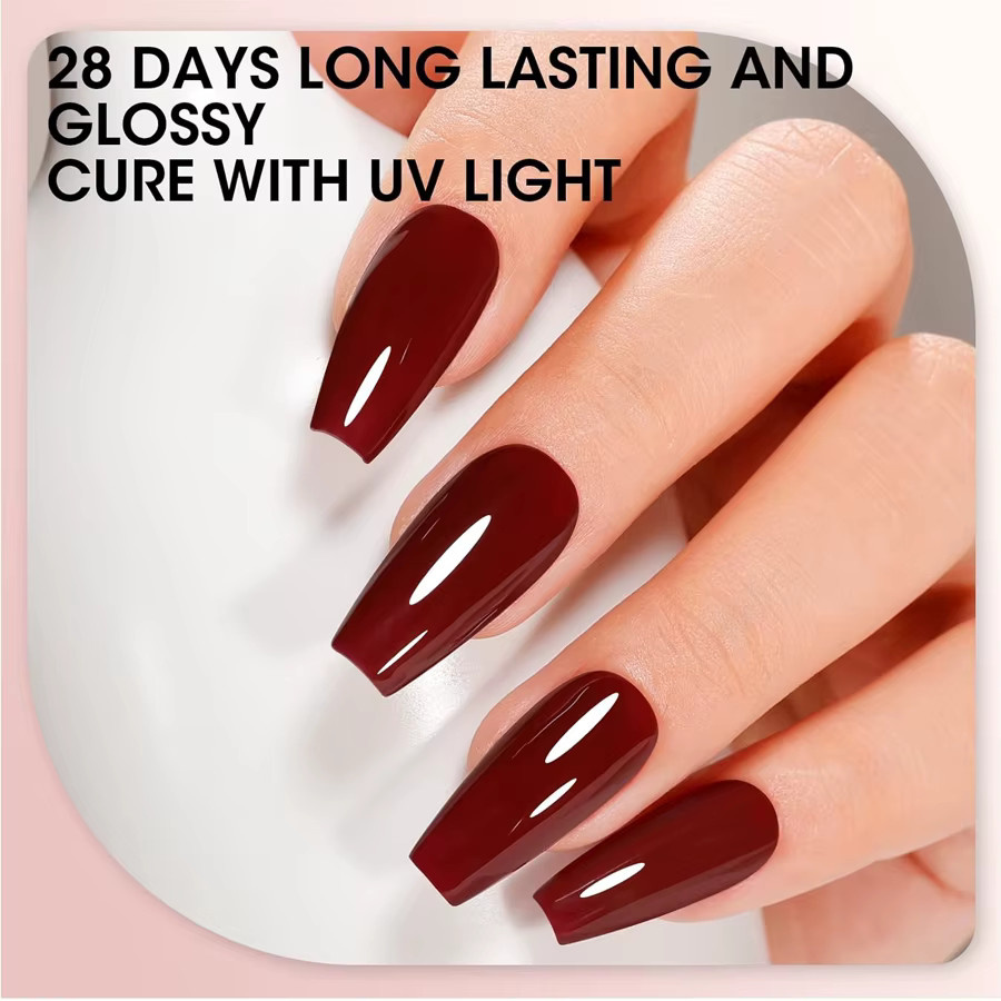 QAZIXU Gel-Nagellack, rot, glänzend, 10 ml - Bild 4