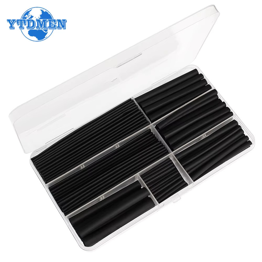 YTDMEN 150-teiliges Schrumpfschlauch-Set in Schwarz, thermobeständiger Isolierschlauch für elektrische Anschlusskabel und Isolierhülsen - Bild 4