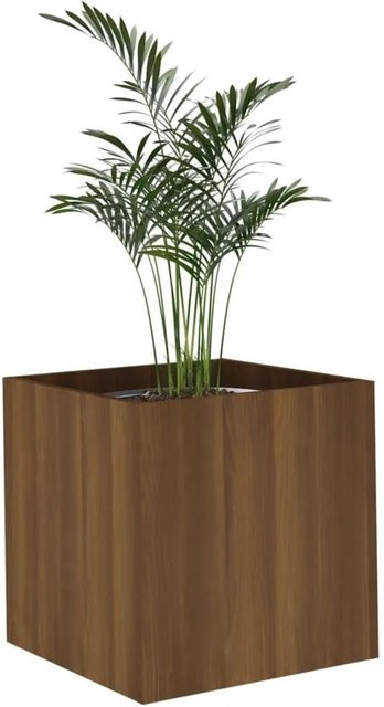 vidaXL Pflanzgefäß in Eiche Braun aus Holzwerkstoff, B/T/H: 40 x 40 x 40 cm - Bild 1
