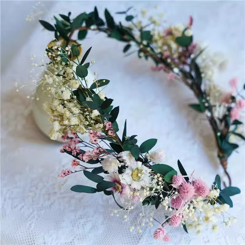jonnafe Haar Kranz mit Ohrringen, Rosa, Damen - Bild 2