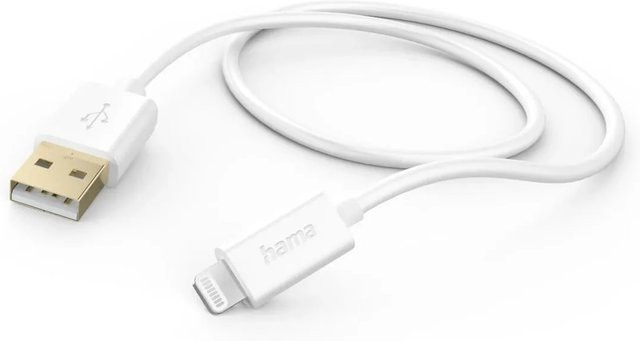 Hama USB-Ladekabel USB-A auf Lightning in Weiß, 1,5 m - Bild 1