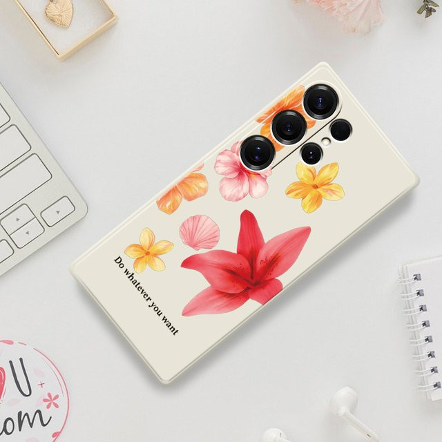 Personalisierte Handyhülle im Blumenstil für Samsung Galaxy A56 A55 A54 A53 A52 A51 A35 A32 A23 A22 Soft Cover in Multicolour - Bild 1