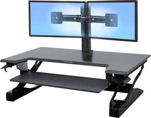 Ergotron WorkFit-TL Sitz-Steh-Schreibtischaufsatz, höhenverstellbar, Schwarz Matt, Breite: 95 cm, Tiefe: 64 cm - Bild 1