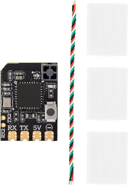 Radiomaster XR2 Nano 2,4GHz ExpressLRS Empfänger mit Turm-Antenne LR1121 und integriertem Wi-Fi-Modul in Schwarz - Bild 1