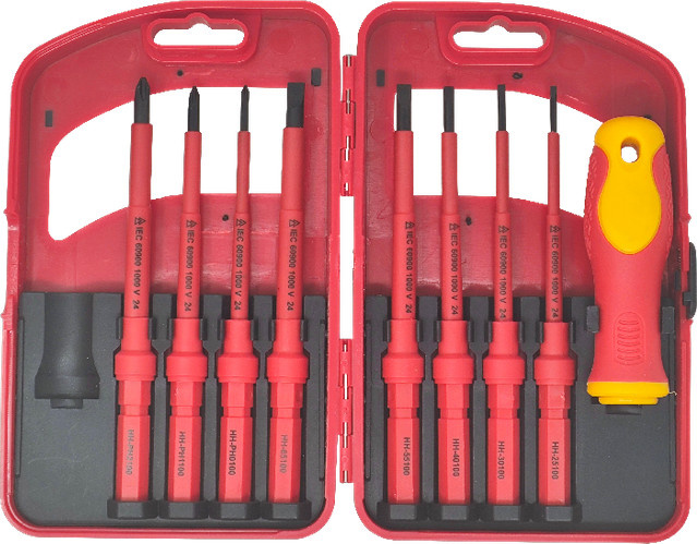Kraft Werkzeuge VDE Schraubendreherset 8 in 1 in Schwarz-Rot - Bild 1