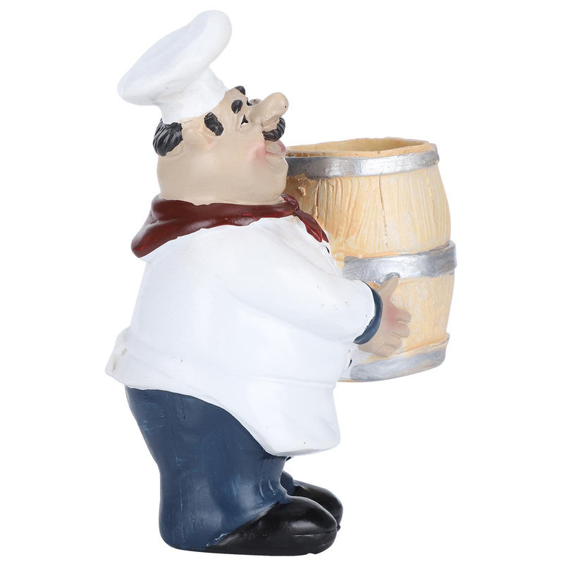GoolRC Zahnstocherhalter Chef Statue aus Kunstharz in Weiß als Nordic Tischdekoration für Restaurants - Bild 4