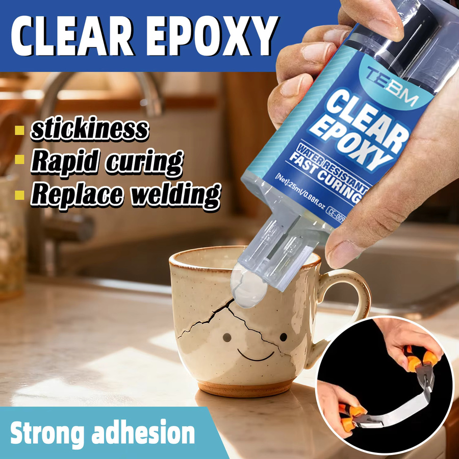 TEBM AB Epoxy-Reparaturpaste als hochfester Schweißkleber in transparent, 5-Minuten-Schnellhärtung, wasserdicht und hitzebeständig für Metall, Kunststoff, Keramik und Holz - Bild 4