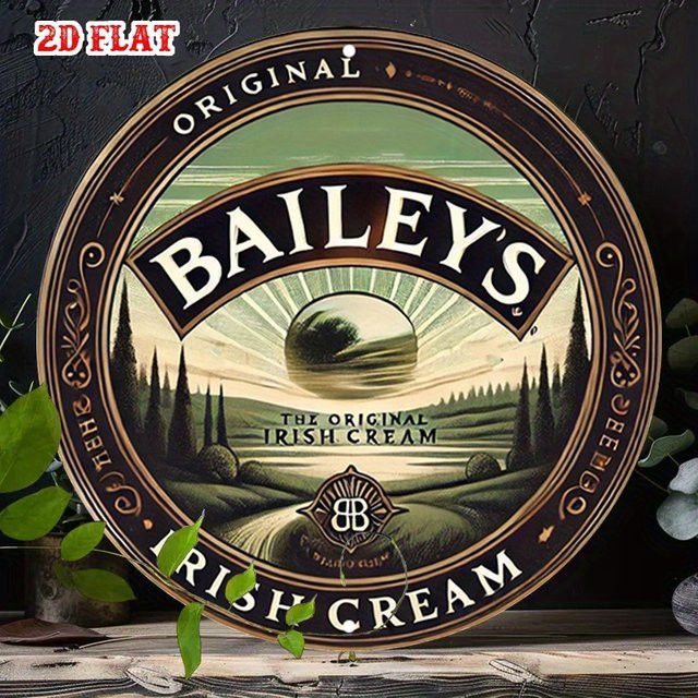 Rundes Aluminiumschild Baileys Label von Heritage als rustikale Metallwandkunst - Bild 1