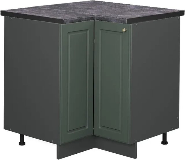 Vicco Eckunterschrank Fame-Line Küchenunterschrank im Landhausstil, Farbe Grün-Gold und Anthrazit, B/T/H: 80,5 x 60,0 x 82,0 cm - Bild 1
