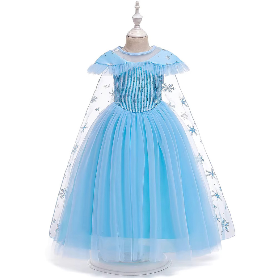 PLBBFZ Prinzessin Cosplay Kostüm, Die Eiskönigin, Mädchen Kleider, Blau - Bild 2