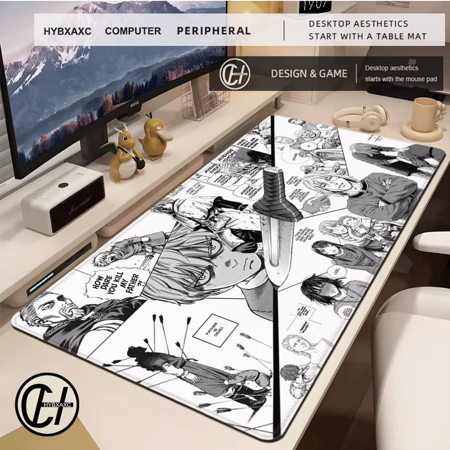 HYBXAXC Gamer E-Sports Mauspad Vinland Saga mit Anti-Rutsch-Gummi in Multicolour - Bild 2