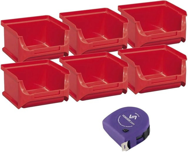 vasalat Set Stapelboxen Rot, 6 Stück, B/T/H: 10,0 x 10,2 x 7,0 cm - Bild 1