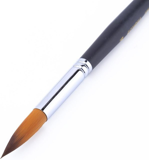 Mudder 9-teiliges Profi-Pinselset aus Nylon mit langem Holzgriff für Öl, Acryl und Aquarell in Weiß, Gold und Schwarz - Bild 1