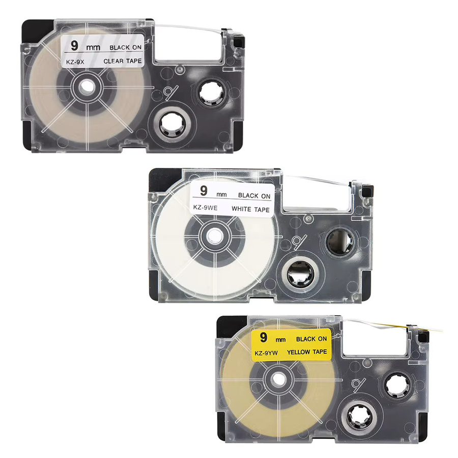 Casio Klebebandkartusche für Etikettendrucker, 9 mm, Gelb, Thermaldruck für Casio CW L300, L60, L120, L170, L780, L820 - Bild 2
