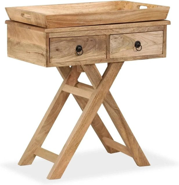 vidaXL Beistelltisch aus Mangoholz Massiv in Braun, Rechteckig, B/T/H: 65 x 40 x 76 cm - Bild 1