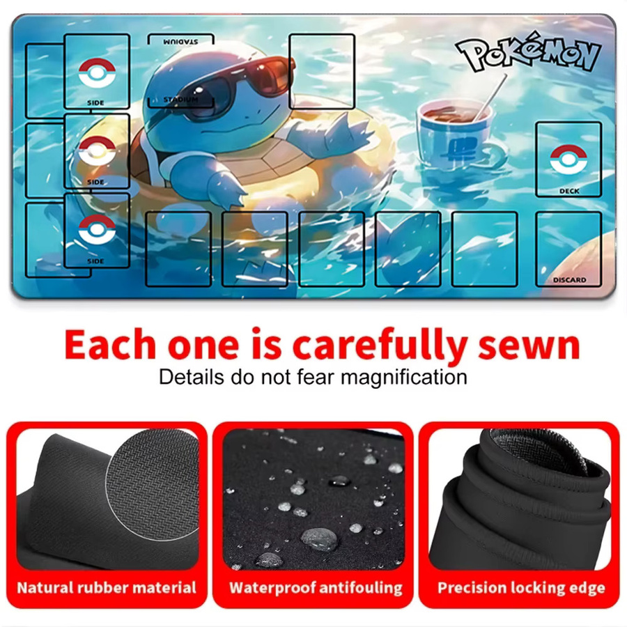 Potdemiel Pokemon Squirtle Summer Vacation TCG Spielmatte mit Zonen - Bild 4