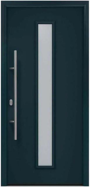 EcoStar Haustür Isopro IP 020S in Anthrazitgrau mit Glaseinsatz, B: 110 cm, H: 210 cm, DIN Links - Bild 1