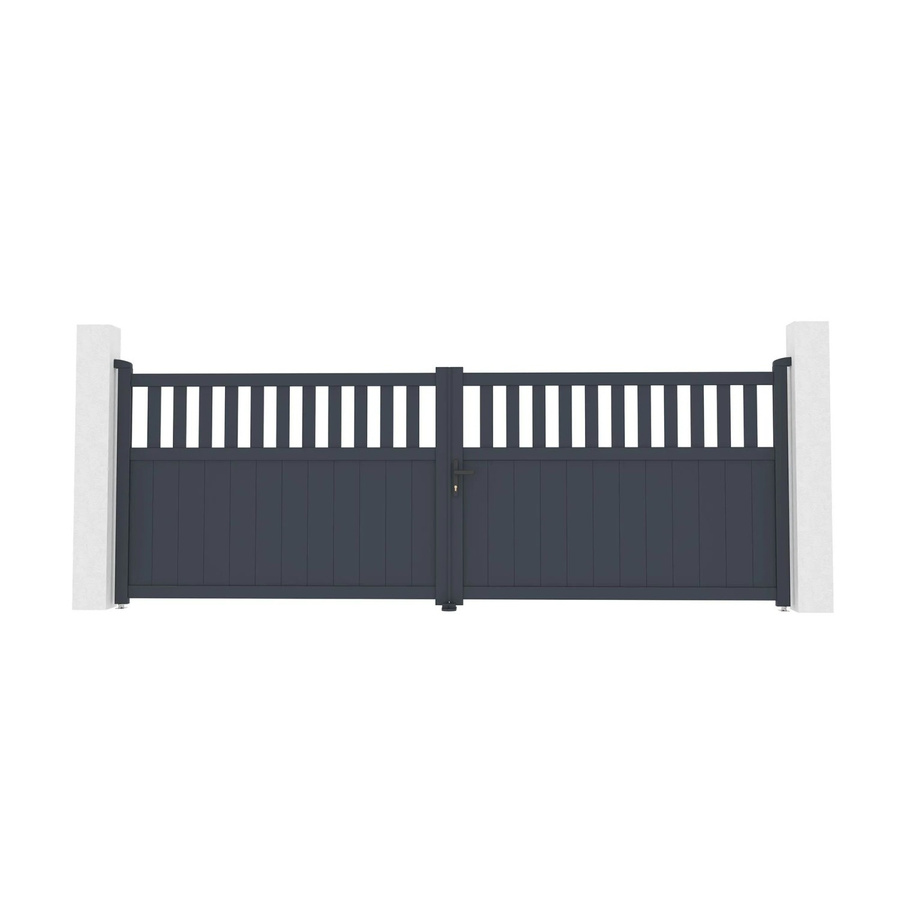 Casanoov Verstellbares Drehtor Santis aus Aluminium in Grau, Breite: 400 cm, Höhe: 140 cm - Bild 2